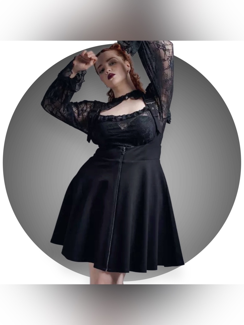 NWT TORRID NIGHTFALL FRONT-ZIP PINAFORE DRESS - Picture 2 of 7